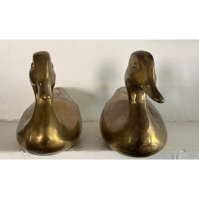 Metal Mid Century Sold Brass Ducks For Sale - Image 7 of 10