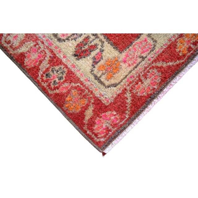 1970s Vintage Hand Knotted Runner Kitchen Decor Hallway Rug For Sale - Image 10 of 11