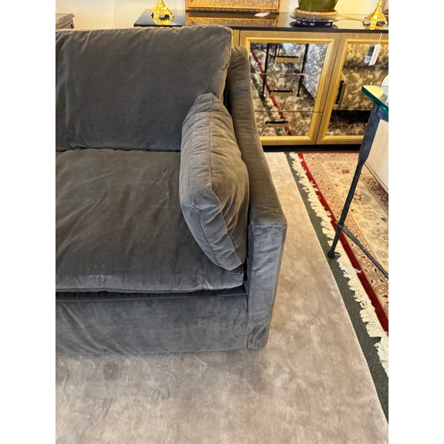 Restoration Hardware Cloud Slope Arm Sofa, Graphite Velvet For Sale - Image 12 of 12