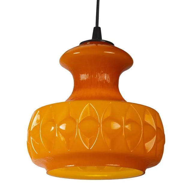 Mid-Century Modern Orange Pendant Lamp from Peill & Putzler For Sale - Image 3 of 6