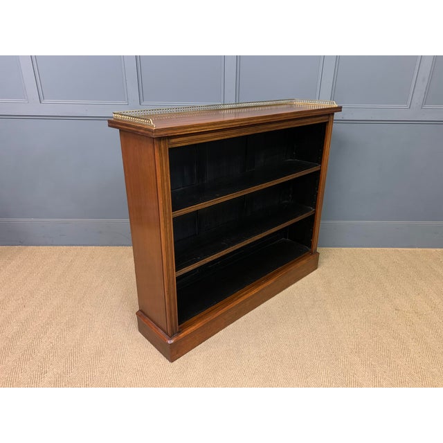 Antique Victorian Walnut Open Bookcase, 1900 For Sale - Image 12 of 13