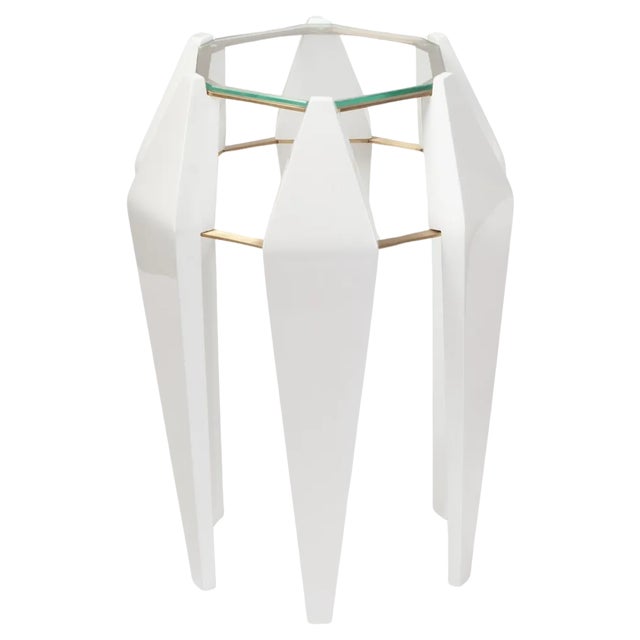 High Na Pali White Side Table by Insidherland For Sale