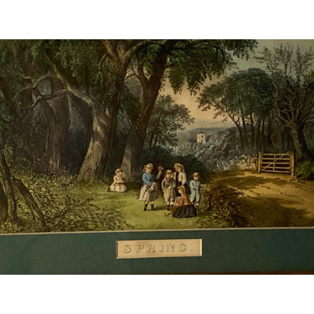 Mid 19th Century Original Americana Currier and Ives Colorful Spring Scene With Gate. For Sale - Image 10 of 12