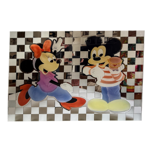 Custom Design Minnie Mouse and Mickey Mouse Carved Painted Ceiling or Window Panel
