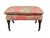 English Custom Cr Laine Coral Botanical Cocktail Ottoman | Luxury Designer Upholstered Coffee Table Ottoman With Turned Wood Legs & Brass Casters For Sale - Image 3 of 11