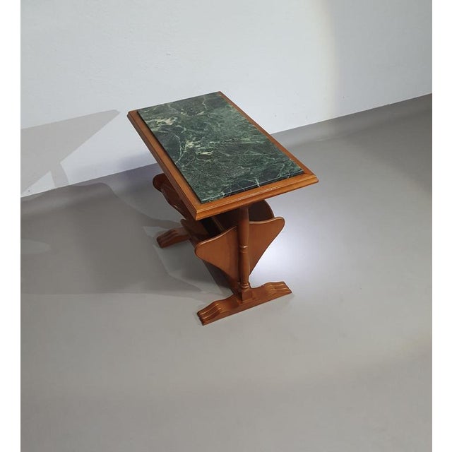 Magazine Holder with Green Marble Top, 1960s For Sale - Image 15 of 17