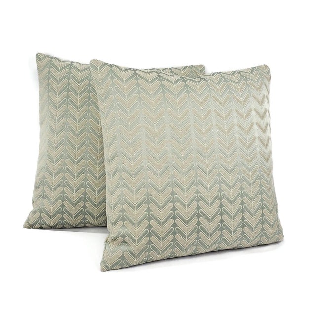 From Manuel Canovas is Bonson in the color Celadon pillow cover. Stunning seafoam green color in a chenille and satin...