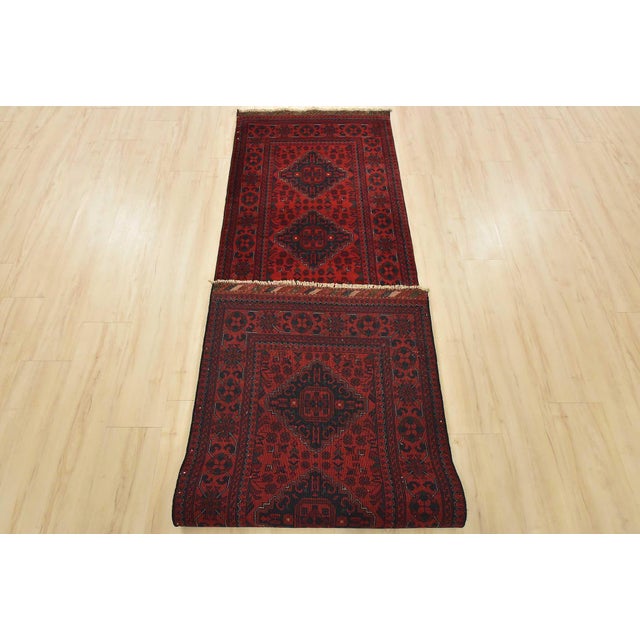 Turkmen Runner 2’8” X 9’6” Red Wool Tribal Hand-Knotted Oriental Rug For Sale - Image 11 of 12