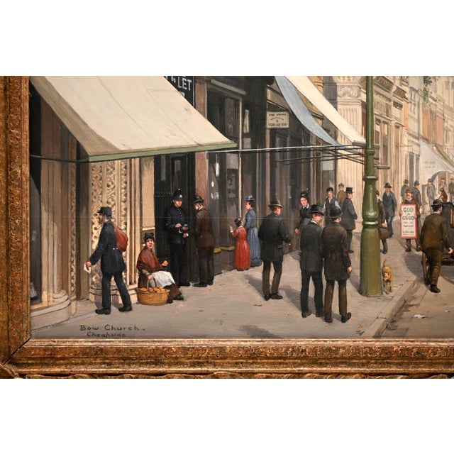 Late 19th Century Reginald Edward Arnold, Bow Church, Oil Painting, Framed For Sale - Image 5 of 10