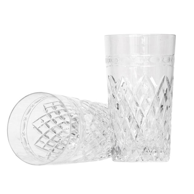 Wedgwood Late 20th Century Wedgewood "Cheslyn" Crystal 5oz Tumblers With Diamond Cut Pattern; Set of 8 For Sale - Image 4 of 6
