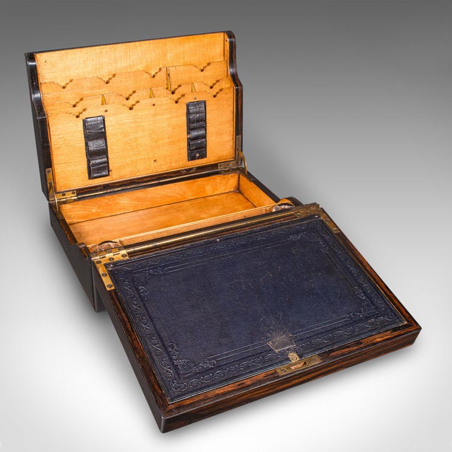 Antique Bachelor's Writing Slope, English, Correspondence Box, Regency, c.1830 For Sale - Image 4 of 12