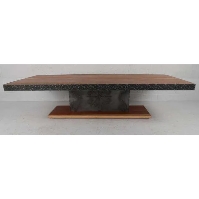 Wood Mid 20th Century Paul Evans Style Brutalist Coffee Table For Sale - Image 7 of 7