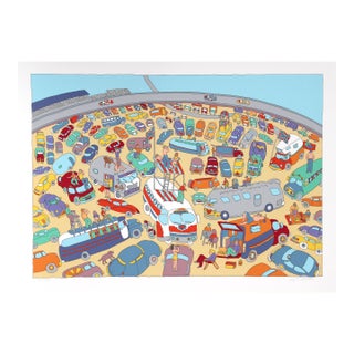 Daytona 500, Signed Screenprint by Seymour Chwast For Sale