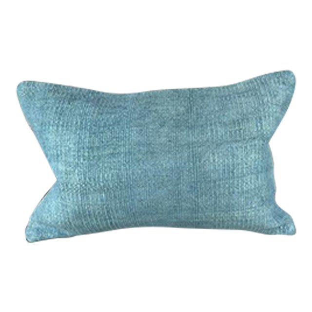 16 x 24 Hemp Pillow Turkish Cushion Natural Blue Pillow Cushion Cover For Sale