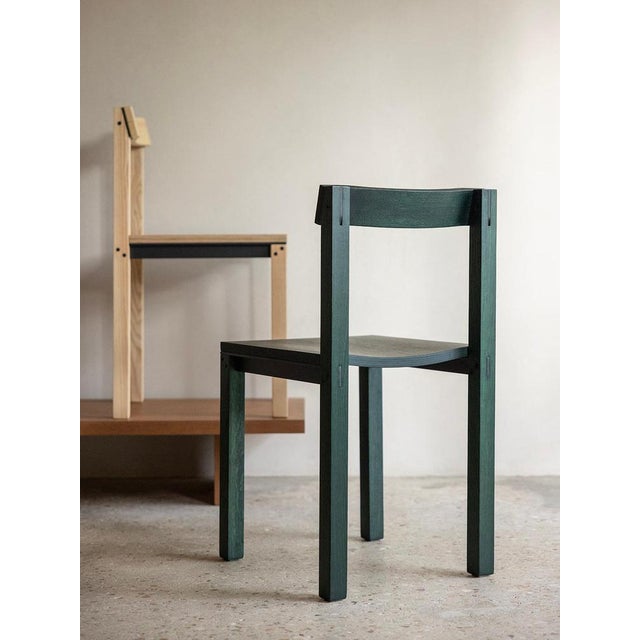 Tal Chairs in Green Oak by Léonard Kadid for Kann Design, Set of 8 For Sale - Image 4 of 18