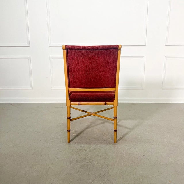 1980s 1980's Faux Bamboo Hand Painted Library Arm Chair by Hickory For Sale - Image 5 of 8