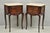 Vintage French Louis XV Style Pink Marble Top Mahogany Nighstand Table - A Pair For Sale - Image 15 of 15