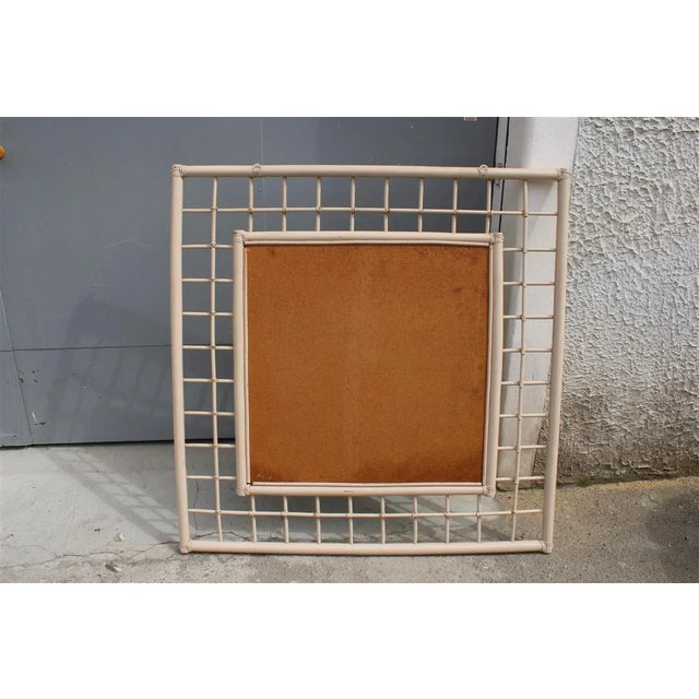Wood Large Square Mirror from Vivai del Sud Italia, 1970s For Sale - Image 7 of 13