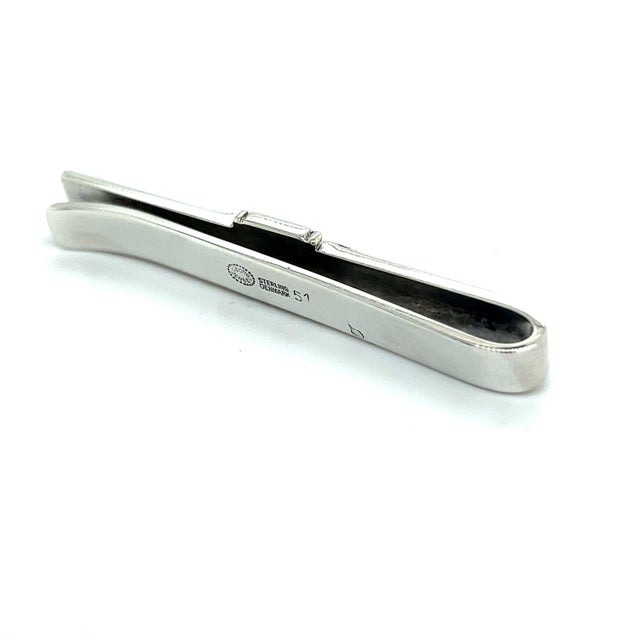 Silver 1990s Georg Jensen Estate Mens Tie Bar 2.5" Silver For Sale - Image 8 of 9