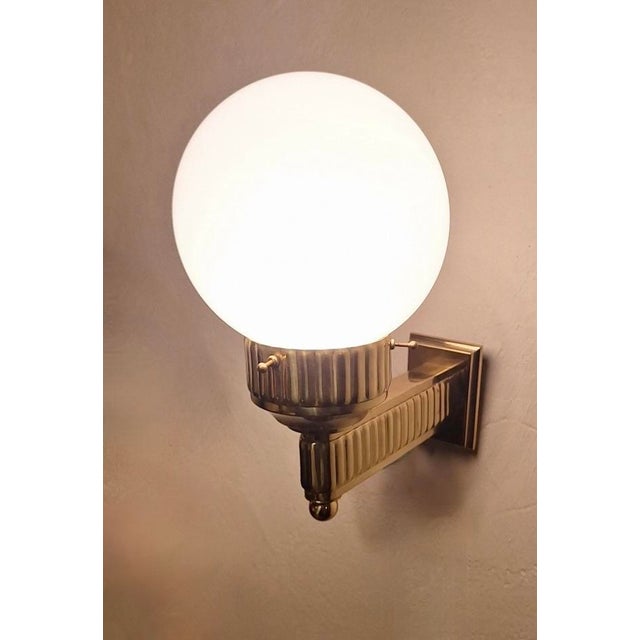 Astoria Brass and Glass Wall Light by Josef Hoffmann For Sale - Image 5 of 10