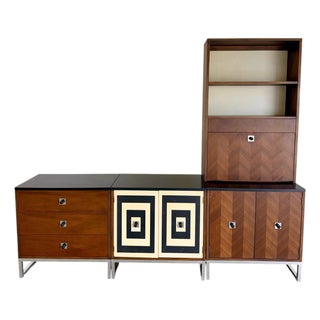 Thomasville Mid Century Modern Modular 4pc Wall Unit c.1967 For Sale