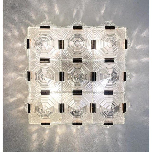 Mid-Century Modern Wall or Ceiling Light in Glass, 1960s For Sale - Image 3 of 8