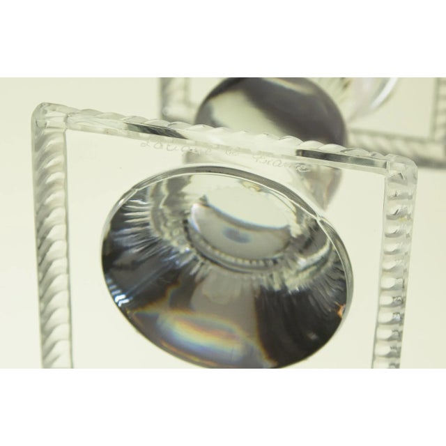 Glass Lalique Crystal Candlesticks, France, 1970s, Set of 2 For Sale - Image 7 of 11