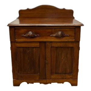 Antique Eastlake Style Walnut Wash Stand / Storage Cabinet