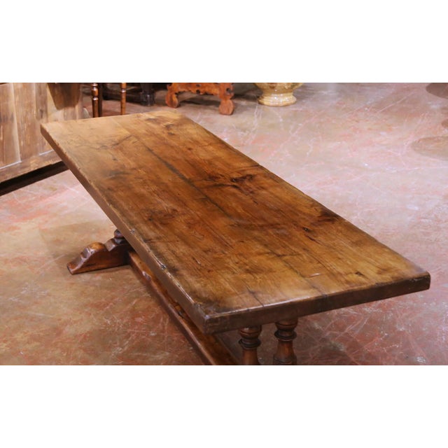 French French Louis XIII Style Walnut Monastery Dining Table From the Pyrenees For Sale - Image 3 of 8