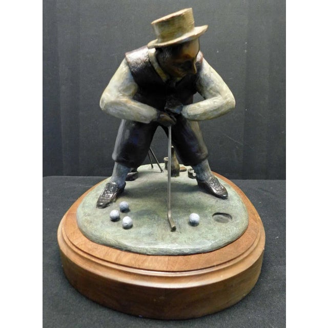 Anton Arkhipov "Green" Golfer Bronze Sculpture Hand Signed For Sale - Image 4 of 11