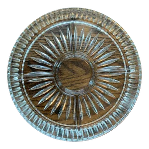 Mid-Century Divided Glass Party Serving Platter