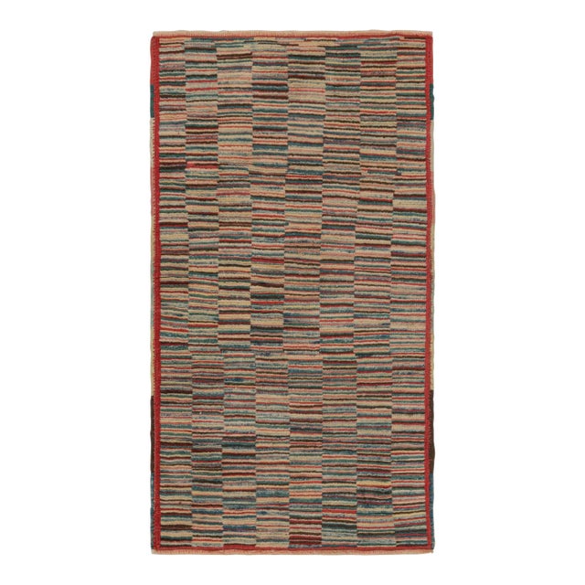 Vintage Turkish Burdur Rug With Polychromatic Striae Patterns, From Rug & Kilim For Sale