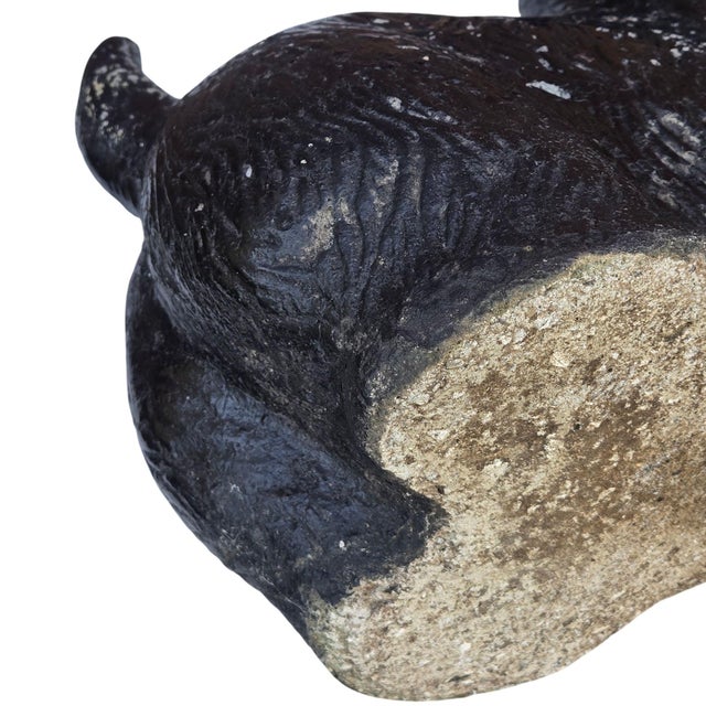 Cement Scottish Terrier Dog Statue Vintage Scotty Vintage Sculpture Black Heavy For Sale - Image 11 of 18