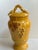 1980s Arte Italica "Sole Mustard" Ceramic 13" Tall Yellow Jar With Lid Grapes Leaves Design Made in Italy For Sale - Image 12 of 18