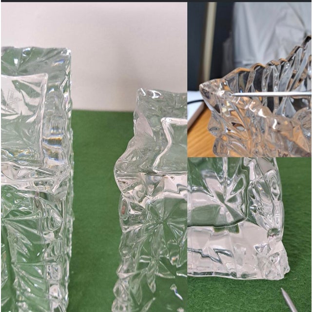 Pair of Vintage Rosenthal Studio-Line Crystal Paper Bag Vases, Germany, 7″ For Sale - Image 13 of 13
