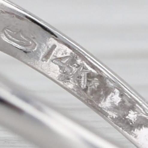 Vintage 1.41ctw Diamond Cluster Ring 14k White Gold Heart Accents Size 5.5 For Sale In Greensboro - Image 6 of 8