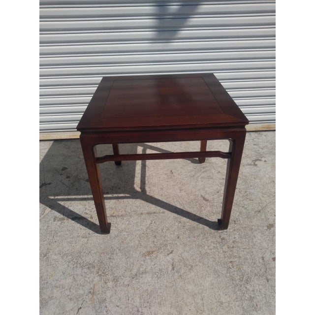 Late 20th Century Henredon Walnut Ming Style Side Table For Sale - Image 5 of 7