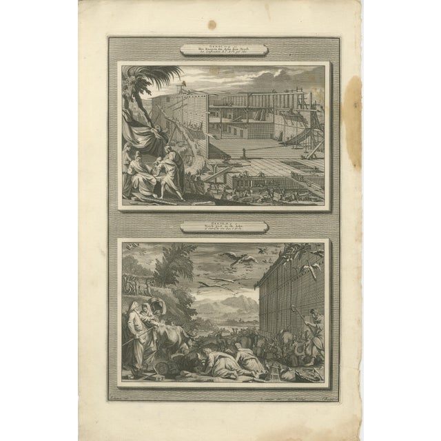 Pieter Mortier, Creation of the World to Abraham Sacrifice, 1700s, Engravings, Set of 6 For Sale - Image 6 of 9
