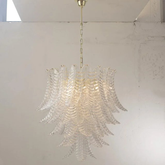 Metal Suspension Chandelier Ø85 Cm Made in Italy in Murano Glass Crystal Color, 1990s For Sale - Image 7 of 13