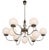 Space Age Chrome and Opaline Glass Chandelier, 1970s For Sale
