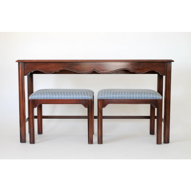 Drexel Heritage Console or Sofa Table W/ Benches 3 Pc. Set Chairish
