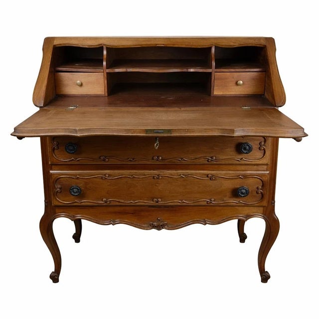 20th Century Louis XV Scriban Chest of Drawers in Walnut For Sale - Image 9 of 10