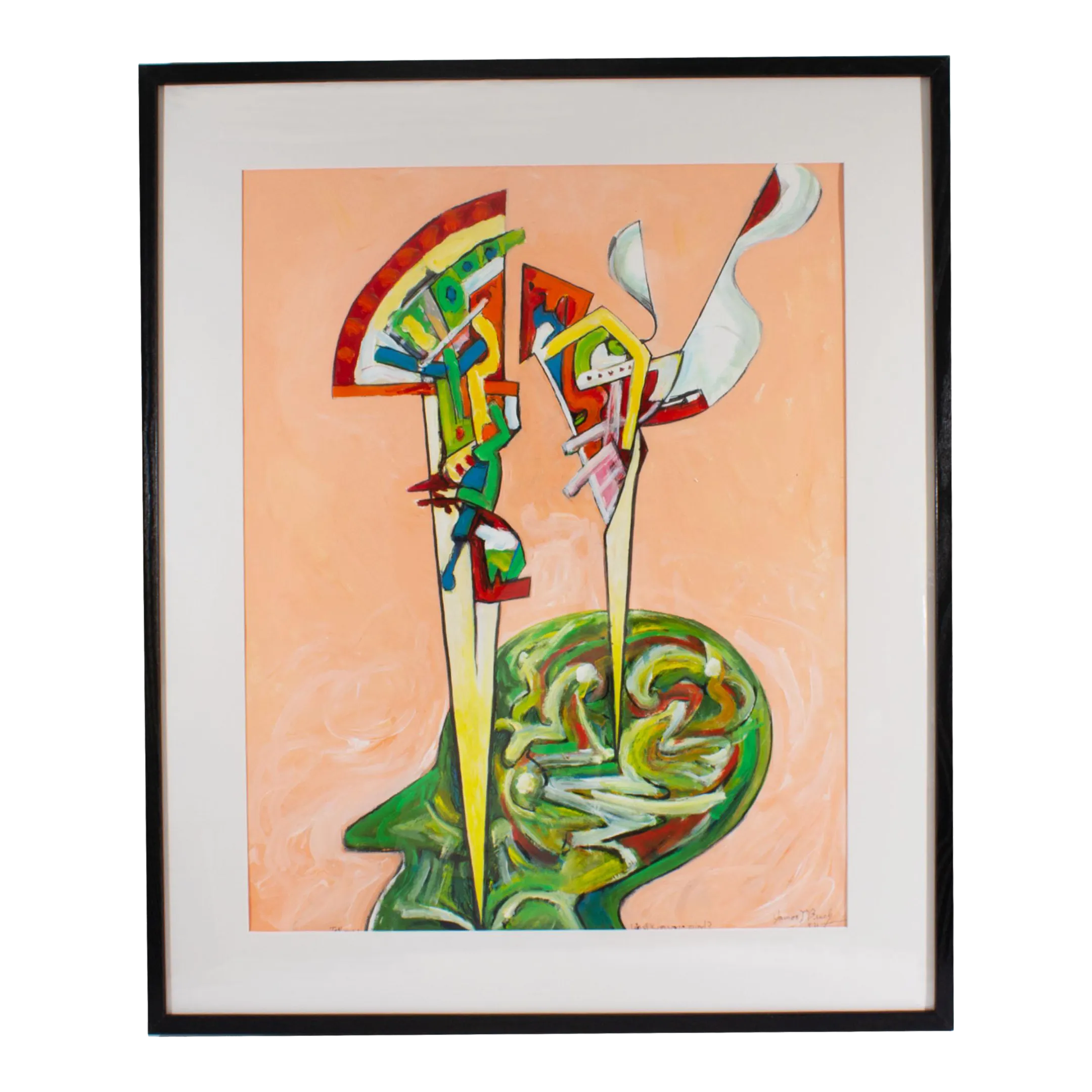 What's on Your Mind?” Abstract Mixed Media Painting by James L