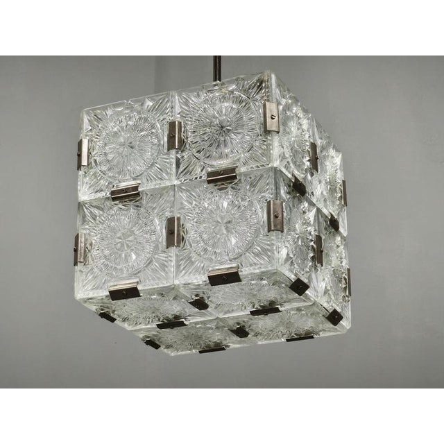 1970s Crystal Cube Pendant Lights by Lustry Kamenický Šenov, 1970s, Set of 2 For Sale - Image 5 of 18