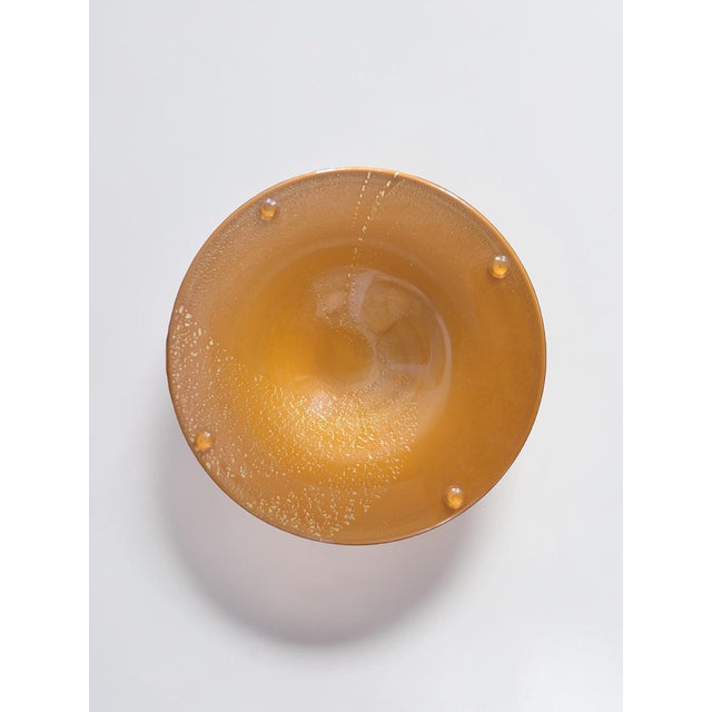 Murano Glass Bottle with Gold Leaf Inclusions by Carlo Moretti, Italy, 1980s For Sale - Image 6 of 9