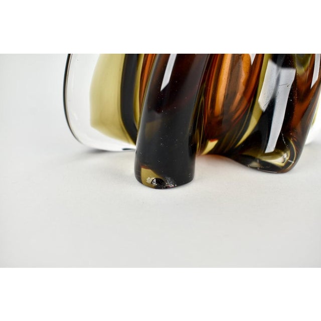Red Vintage Uranium Murano Glass Table Light Mid Century | Accent Lamp Red Green Brown | Italian Seguso Sommerso Flavio Poli Pietro Toso Orange For Sale - Image 8 of 12