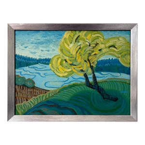 “Golden Tree” Original Framed Oil Landscape on Linen by Nancy M. Vignola