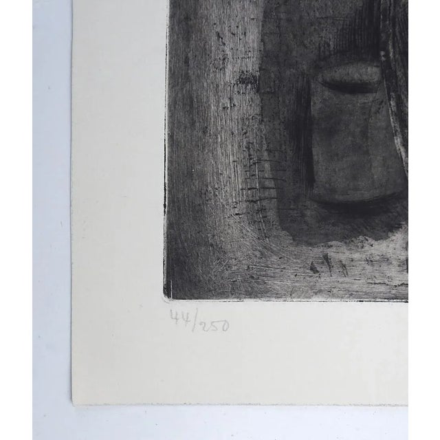 French Mid 20th Century Modernist Portrait Etching of Casual Working Man For Sale - Image 3 of 4