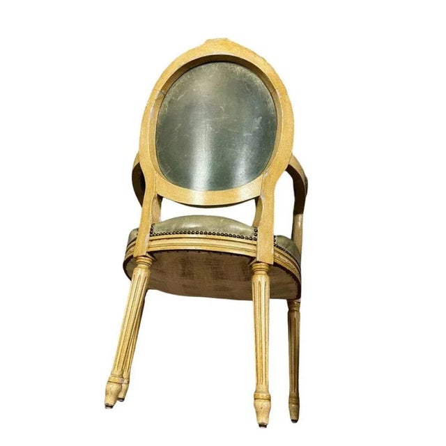 Louis XVI Cabriolet Armchairs with Medallion Backs, Set of 2 For Sale - Image 5 of 6