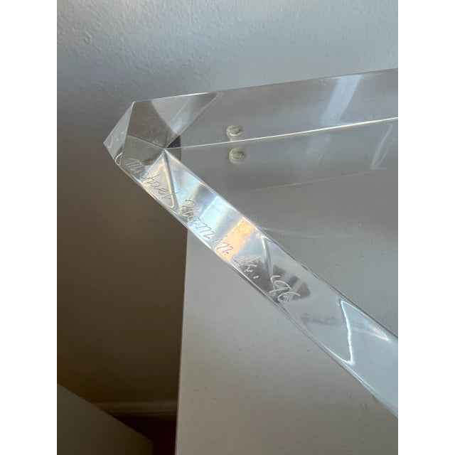 1970s Abstract Ribbon Lucite Sculptures- a Pair For Sale - Image 10 of 11